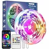 LED Strip 3 m, RGB LED Streifen mit Bluetooth APP & Fernsteuerung, Musik Sync TV Hintergrundbeleuchtung für 45-65 Zoll TV, Dimmable LED Lichtband for Gaming Zimmer Deko