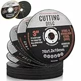 Samamoca 16 Stück Trennscheiben 76mm – Schnittscheiben Flexscheiben für Winkelschleifer, Schwarz Zirkon-Weißkorund, Dünn Ø76x10mm, für Metall & Holz, Kompatibel mit Bosch GWS 12V-76