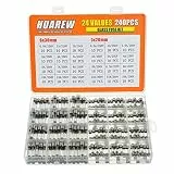 HUAREW 24 Werte 240 Stück Schnell schmelzen Glas sicherungen 250 V Spannung 5x20 mm 0,5 1 1,6 2 3 4 5 6,3 8 10 15 20 A 6x30 mm 0,5 1 2 3 4 5 6 7 8 10 15 20 A ampere Klassifizierungs kit
