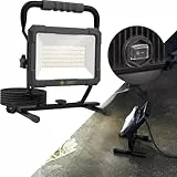Northpoint LED Blackline Baustrahler Arbeitsstrahler Fluter 100W Leistung 8000 Lumen Lichtstrom stabiles Standgestell AN/AUS Schalter und 3m Zuleitung