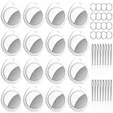QCOQ® Air Tags 16er Pack Weiß, Schlüsselfinder & Tracker Tagg Kompatibel mit Apple Wo ist? App (Nur iOS), Smart Key Finder mit Schlüsselband, Koffer-Tracker für Taschen/Keys, Austauschbarer Akku