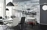 Komar Fototapete | AUDI R8 LE MANS | 368 x 254 cm | Tapete, Wand, Dekoration, Wandbelag, Wandbild, Wanddeko, Rennauto, Garage, Schnell, Auto | 8-957