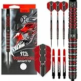 Harrows Wolfram Infinity 97% Tungsten Darts | Darts-Set mit Stahlspitze| 21g, 22g, 23g, 24g, 25g & 26g | Enthält Supergrip Fusion Shafts und 100 Micron Prime Flights (22g)