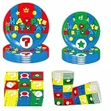 Partygeschirr Set,Geburtstag Deko Partygeschirr mit Tischdecken für 10 Gäste,Party Dekoration Pappgeschirr Partyzubehörset Partyteller Tischdecken (A2)
