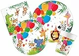 Ciao AZ122 Partygeschirr Party-Set (Pappteller, Bucher, Servietten), Multicolor, 8 Personen