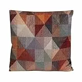 Quantum Interior by Maxland Buntes Dekokissen, weicher Samt Bezug, Sofakissen mit Füllung, farbenfroher Druck, Zierkissen ca. 45x45 cm (Kleine Dreiecke - Pauli)