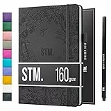 Scribbles That Matter Notizbuch A5 Dotted Bullet Journal Buch und Stift - Gepunktet Notebook A5 - Auslaufsicheres 160g dickes papier, 150 Seiten, Hardcover Bujo, Hardcover Dot Grid note book