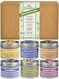 direct&friendly | 6er Bio Blüten-Geschenkset | farbenfrohe Bio Blütenblätter und Bunte Blütenmischung | für Koch- und Backbegeisterte