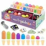 Tlater Mini Finger Eisdielen Spielzeug Rollenspiel mit EIS Spielzeug, 9 Sorten Eiscreme in Eistüten für Kinder Mädchen 3 4 5 6 Jahre (Blau)