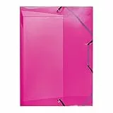 Herlitz 10722510 Heftbox A4 PP transluzent Rückenbreite 4 cm, himbeer
