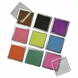 Rayher Hobby RAYHER 7854149 Stempelkissen Set mit 9 Farben, je 3,5 x 3,5 cm, Bunt