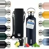 Blumtal Thermosflasche 500ml - doppelwandige Trinkflasche Edelstahl 500ml - Isolierflasche 500ml BPA frei - Edelstahl Trinkflasche - Teeflasche - Trinkflasche Thermo - Sportflasche - Dark Ocean Blue