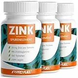 Zink 25mg - 3x365 Tabletten (vegan) mit Zinkbisglycinat (Zink-Chelat) für höchste Bioverfügbarkeit - laborgeprüft mit Zertifikat - optimal hochdosiert - Vorratspack für die Familie - ProFuel