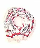 GLORIS Damen schal Rosa und Red groß 180 * 90 cm mit bunten Meeresmotiv Prints. Halstuch Tuch für Frauen. Kopftuch Halstuch Schal