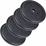 ScSPORTS® Trainingsscheiben Set 15/20/30/40/60 kg Gusseisen Ø 30/31 mm Bodenfreundlich Schwarz - Hantelscheiben Set, Hantelscheiben, Fitness (30 KG (4 x 7.5 kg))