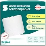 Satino Liquify - Premium Camping Toilettenpapier 3-lagig – genauso schnellauflösend wie sein Vorgänger – 3 Lagen für noch mehr Komfort im Wohnmobil - Made in Germany - 64 Rollen á 250 Blatt