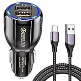 HORJOR USB Zigarettenanzünder Adapter 2 Port USB Ladegerät Auto Zigarettenanzünder 12v Kfz LadegeräT USB Kompatibel Mit iPhone 14 13 12 11 Pro Max, iPad, Samsung,Xiaomi,Tablett