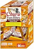INABA Churu Fun Bites Hochwertige Proteine mit 58% Huhn, Ohne Getreide, Ohne Zucker Katzen Leckerlies, Ohne Tierische Nebenprodukte, Weiche Leckere Katzenleckerlis in kleinen Häppchen 96 g (1er Pack)