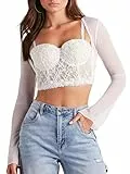Sukiglam Bolero Damen Festlich Langarm Mesh Shrug Boleros mit Glockenärmel Elegant Transparent Netz Kurzes Cardigan Leichte Schulterjacke für Casual Sport Hochzeit Herbst Arm Ärmel Bolerojacke
