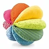 HABA Baby Regenbogenball – Greifball ab 6 Monaten mit Rassel, Knister- & Quietscheffekten – Fördert Motorik & Sinne – Geschenkidee für Jungen & Mädchen – 1003672001