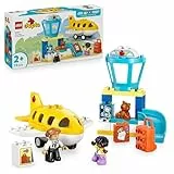 LEGO DUPLO Town Erster Besuch im Flughafen - Lernspielzeug zur Förderung der Motorik für Kleinkinder - inkl. Flugzeug, 2 Figuren & Teddybär - Geschenk für Jungen und Mädchen ab 2 Jahren - 10443