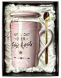 Doublewhale Geburtstagsgeschenke für Frauen 'Not A Day Over', fabelhafte Tasse, lustige Geschenkideen für sie, BFF, beste Freunde, Kollegen, Ehefrau, 400 ml Keramik-Marmor-Tasse (rosa,kein Tag)
