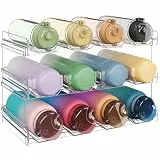 Lifewit Stapelbar Flaschenhalter für 12 Flaschen, Kunststoff Flaschen Organizer für Schrank Gefrierschrank Vorratskammer Kühlschrank Küchenarbeitsplatte, Flaschenregal Weinregal 41 x 24 cm/16×9.5'