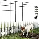 Thealyn 10er Set Metall-Gartenzaun, dekorativer Beetzzaun 43 cm H x 33 cm B, Gesamtlänge 3,3 m, Steckzaun für Terrasse und Garten, zur Abgrenzung von Beeten und Wegen
