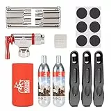 KONG MING CAR Fahrrad-Reparatur-Werkzeug-Set, Co2-Inflator-Kits mit Co2-Patronen, 8-in-1-Multi-Werkzeug, Satteltasche, Reifenschlauchflicken und Reifenhebeln im Lieferumfang enthalten, Fahrradwartung,
