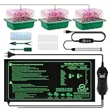 Verdenu Zimmergewächshaus mit Pflanzenlampe Heizmatte, 3 Stück 36-Zellen Anzucht Gewächshaus mit Humidity Dome, 3 Beleuchtungsmodi, 4 Dimmstufen, Wiederverwendbare Anzuchtkasten für Indoor-Pflanze