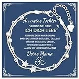 CheersLife Tochter Armband,Armband Silber Damen Stern Doppelkette Armbänder,Geschenk für die Tochter Geburtstagsgeschenk Für Mädchen Weihnachten Kreative Geschenke