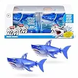 Robo Alive Wasseraktivierter Hai 2er-Pack (Blau) von ZURU – Realistisches schwimmendes Roboter-Badespielzeug für Kinder, Twens & Teens, Wasseraktivierter Hai für Spiele & Streiche, ab 3 Jahren