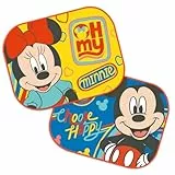 Disney Mickey & Minnie Maus Kinder Sonnenblende Auto 2er Set, Sonnenschutz fürs Auto, 35x44 cm, Bunte Seitenfenster Blenden für Kinder