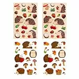 Oblique Unique Herbst Sticker Set Igel Aufkleber Kinder Dekoration für den Herbst Basteln Scrapbooking DIY