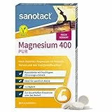 sanotact Magnesium 400 (30 Kautabletten) • Magnesium hochdosiert für Muskeln & Nerven • 400mg mit Sofortwirkung • 100% Vegan • Magnesiumcarbonat & Magnesiumoxid