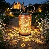 Ketom Solarlampen für Außen Hängend Vintage, Solar Laternen für Draußen Wetterfest, Solarlaterne für Außen Stehend, Solarleuchte Hängend Wasserdicht IP65 für Terrasse Rasen Balkon Hof Deko, 1 Stück