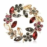 Molain Bunte Girlande Brosche, Damen Kristall Brosche, Strass Blumenstrauß Brosche Elegante Brosche Anstecknadel für Damen Mantel Kleid Kleidung Brosche Abzeichen für Braut Mutter Geschenke(braun)