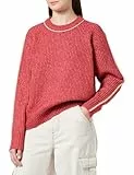 JJXX Jack&Jones Damen JXLEONORA Diverse Ribbed Crew Neck Knit Strickpullover, Cerise/Detail:/Peyote Piping, S
