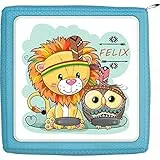 Coverlounge Schutzfolie passend für die Toniebox | Folie Sticker | Kleiner Löwe mit Eule als Indianer Verkleidet mit Name personalisiert