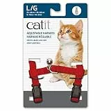 Catit Katzengeschirr aus Nylon, verstellbar, groß, Rot
