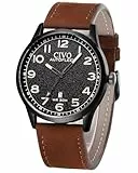 CIVO Uhren Herren Lederarmband Armbanduhr: Klassisch Analog Quarzuhr mit Datum Leuchtend - Männer Uhr Leicht zu Lesen Braun