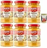 Mutti Pesto Giallo di Pomodoro 6 x 190 g mit gelben Tomaten Oliven Ricotta & Cashews cremige italienische Pastasauce Vorratspack + Italian Gourmet polpa