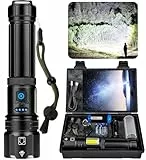 ZEUSFIRE LED Aufladbar 100.000 Lumen, Extrem Hell Taschenlampe Mit USB Aufladbar, 7 Lichtmodi Taktische Taschenlampen, IPX7 Wasserdicht Taschenlampe für Camping Wandern