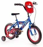 Offizielle Jungen Spiderman Fahrrad 14 Zoll Rad mit Spiderman Maske Lenker Alter 4-6, 105-117cm Kinder Fahrrad