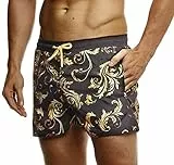 Leif Nelson Herren Sommer Badeshorts mit Taschen Männer Badehose Schwimmshorts Herren Schwimmhose-Beachshorts Jungen Strand Shorts Kurze Hosen Cargo Bermuda Chino LN92545 Schwarz Small