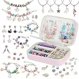 Emibele Armband-Bastelset Für Mädchen, 120 PCS Schmuck-Bastelset DIY Kunst Handwerk Spielzeug Mit Tragbarer Schmuck-Box Für Mädchen 5-12, Geschenke Für Teenager-Mädchen Zu Geburtstag Weihnachten