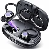 Tukio Bluetooth Kopfhörer Sport, In Ear Kopfhörer Kabellos Bluetooth 5.4 mit ENC Noise Cancelling Mikrofon, 80 Std Spielzeit, Tiefer Bass, IP7 Wasserdicht Ohrhörer mit Ohrhaken & LED-Anzeige