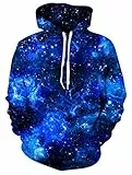 Loveternal Hoodie 3D Galaxis Druck Kapuzenpullover Pullover Long Sleeve Sweatshirt für Männer Frauen L