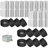 PawPoll Filter für Katzenbrunnen, 12 Stück Filter + 12 Stück Schaumstofffilter für Trinkbrunnen für Katze