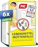 PIC Lebensmittelmotten Falle – 6X Pheromonfallen Motten mit hoher Lockwirkung | Effektive Mottenfalle zur Befallsermittlung - Mottenpapier geruchlos